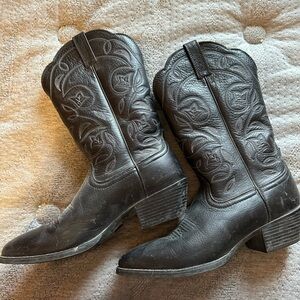 Black Embroidered Cowboy Boots Ariat